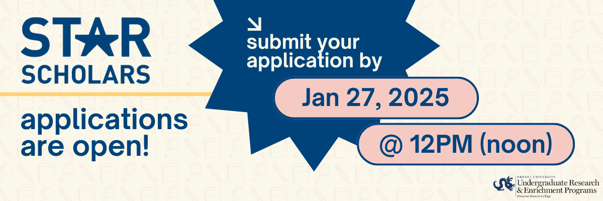 STAR Scholars applications are open! Submit your application by 1/27/25 at 12pm (noon)